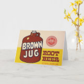 Brown Jug Rootbeer Label wenskaart Kaart (Gele Bloem)