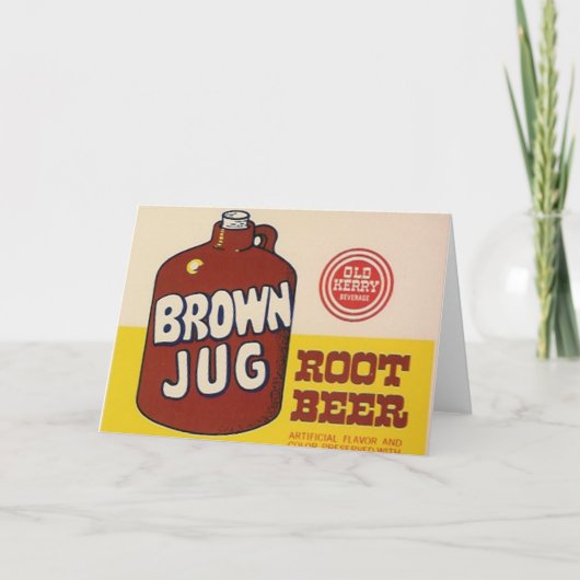 Brown Jug Rootbeer Label wenskaart Kaart (Voorkant)