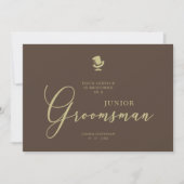 Brown Junior Groomsman Chic Wedding Proposal (Voorkant)
