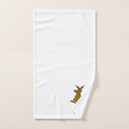 Brown Kangaroo Design Monogrammed Bad Handdoek (Handdoek)
