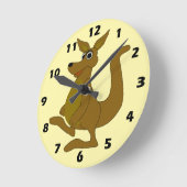 Brown Kangaroo Design Ronde Klok (Hoek)