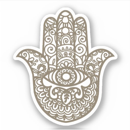 Brown Khamsa Hand Succes Sticker (Voorkant)