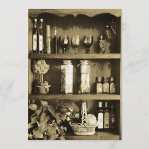 Brown Kitchen Closet Bridal Shower Kaart