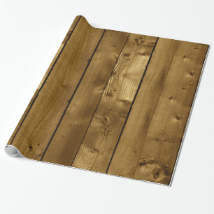 Brown Knotty Wood Planks Cadeaupapier