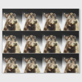 Brown Koe Munching on Hay, Cadeaupapier (Vlak)