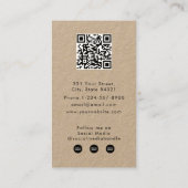 Brown Kraft Business Logo QR Code Loyaliteit Visitekaartje (Achterkant)