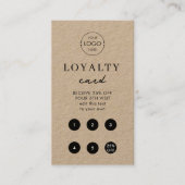 Brown Kraft Business Logo QR Code Loyaliteit Visitekaartje (Voorkant)