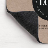 Brown Kraft Custom Logo & Text Business Branded Muismat (Hoek)