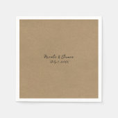 Brown Kraft Minimal Modern Wedding Servet (Voorkant)