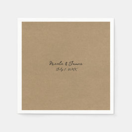 Brown Kraft Minimal Modern Wedding Servet