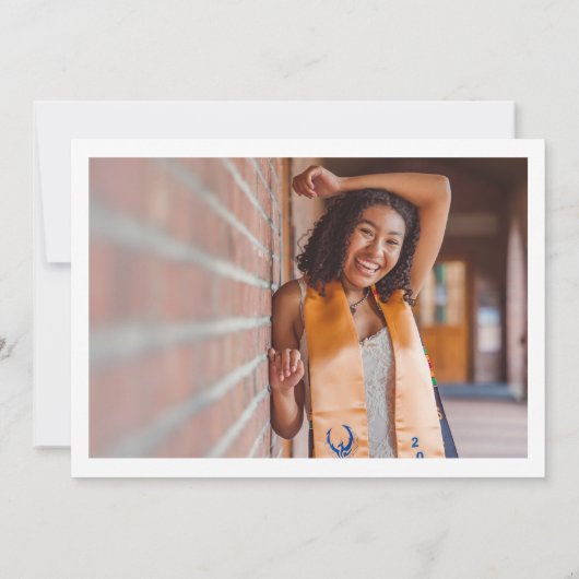 Brown Kraft Minimalist Afstuderen Foto Afstuderen Aankondiging (Achterkant)