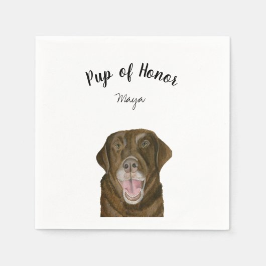Brown Lab Cocktail Napkins Servet (Voorkant)