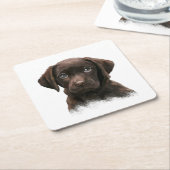 Brown Lab Kartonnen Onderzetters (Schuin)