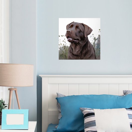 Brown Labrador Portrait Folie Afdrukken (Insitu (Slaapkamer))