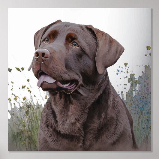 Brown Labrador Portrait Folie Afdrukken (Voorkant)