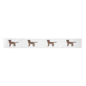 Brown Labrador Retriever Cartoon Dog Illustratie Satijnen Lint (Voorkant)