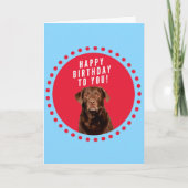 Brown Labrador Retriever Dog Happy Birthday Kaart (Voorkant)