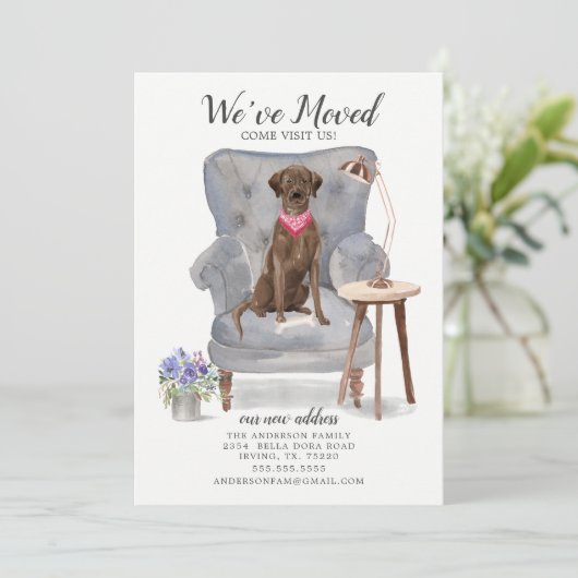 Brown Labrador Retriever Dog | Verplaatsingsaankon Aankondiging (Staand voorkant)