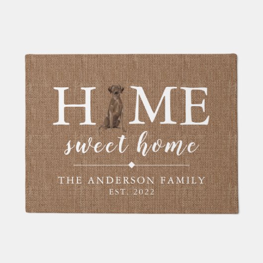 Brown Labrador Retriever Home Sweet Home Doormat Deurmat (Voorkant)