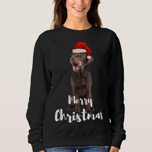 Brown Labrador Retriever Merry Kerstlabrador Trui (Voorkant)