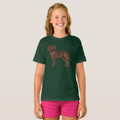 Brown Labrador Retriever Schattige Cartoon Lab Hon T-shirt (Voorkant volledig)