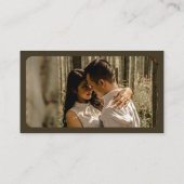 Brown landscape RSVP QR Code Card  Modern Wedding Informatiekaartje (Achterkant)