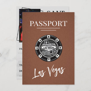 Brown Las Vegas Passport Bewaar de datum Save The Date