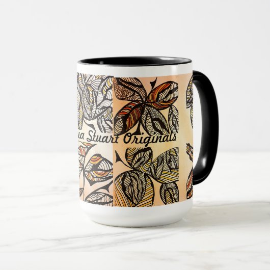 Brown Leaf Coffee Cup Mok (Voorkant rechts)