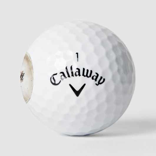 Brown Leaf Monogram Name Golfballen (Logo)