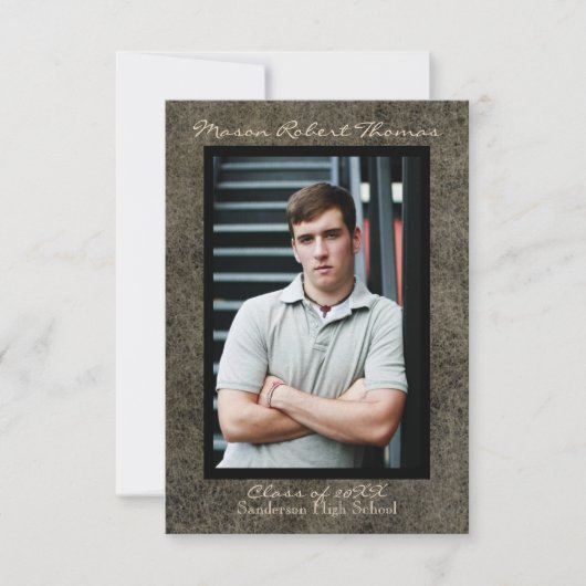 Brown Leather - 3x5 Afstuderen Aankondiging (Voorkant)