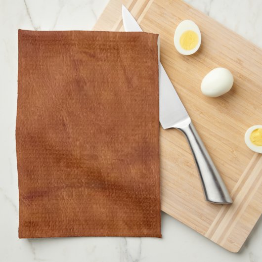 Brown Leather American MoJo Kitchen Towel Theedoek (Quarter Fold)