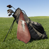 Brown Leather (Look) Westerne Cowboy Bull Horns Golfhanddoek (Groen)