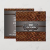 Brown Leather Mans 40ste verjaardagsfeest Kaart (Voorkant / Achterkant)