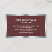 Brown Leather Private detective Investigator Visitekaartje (Achterkant)