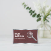 Brown Leather Private detective Investigator Visitekaartje (Staand voorkant)