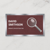 Brown Leather Private detective Investigator Visitekaartje (Voorkant)