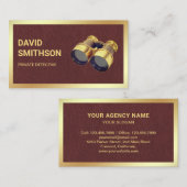 Brown Leather Private Investigator Rechercheur Visitekaartje (Voorkant / Achterkant)