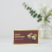 Brown Leather Private Investigator Rechercheur Visitekaartje (Staand voorkant)