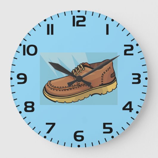 Brown Leather Shoe Retro Work Boot Grote Klok (Voorkant)