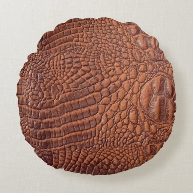 Brown leather texture backgrounddesign,fond,abstra rond kussen (Voorkant)