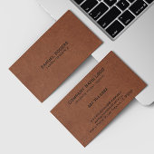 Brown Leather Texture Custom Text Visitekaartje