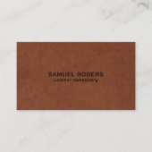 Brown Leather Texture Custom Text Visitekaartje (Voorkant)