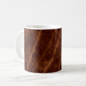 Brown leather textureleather,texture,abstract,acce koffiemok (Voorkant links)