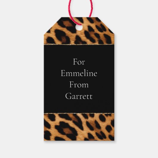 Brown Leopard Animal Print Cadeaulabel (Voorkant)