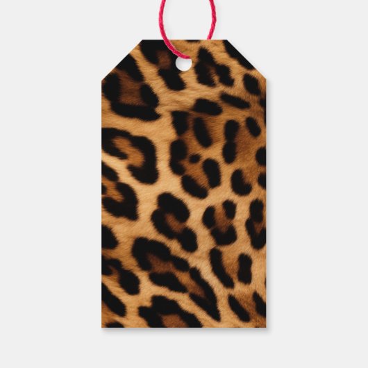 Brown Leopard Animal Print Cadeaulabel (Achterkant)