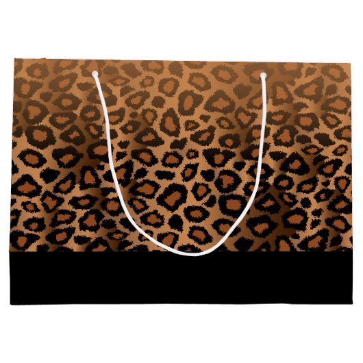 Brown Leopard Animal Print Groot Cadeauzakje (Achterkant)