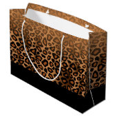 Brown Leopard Animal Print Groot Cadeauzakje (Achterkant Gekanteld)