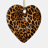 Brown Leopard Animal Print Keramisch Ornament (Rechts)