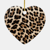 Brown Leopard Animal Print Keramisch Ornament (Achterkant)