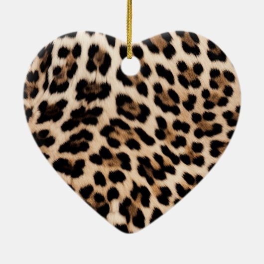 Brown Leopard Animal Print Keramisch Ornament (Achterkant)